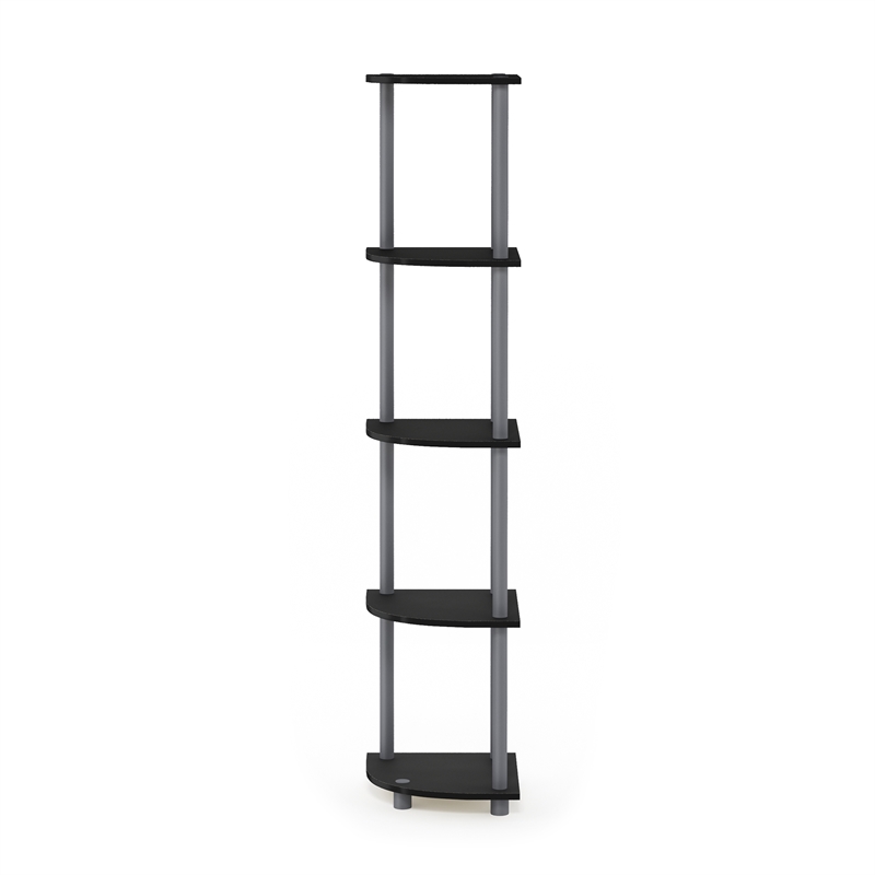 Furinno Turn-N-Tube 5-Tier Toolless Corner Shelf Closet Organizers. Black