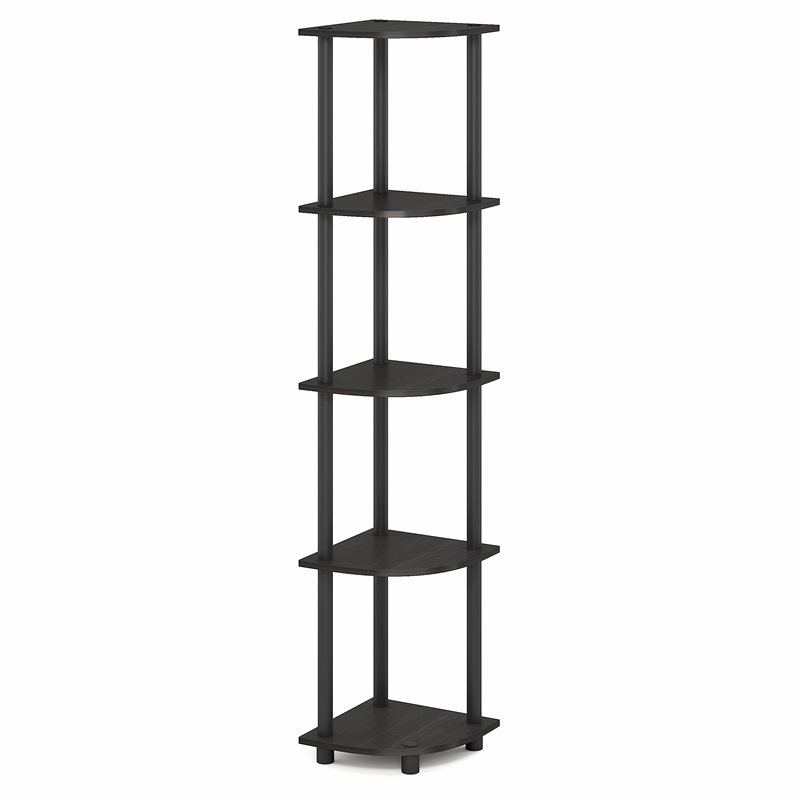 Furinno Turn-N-Tube 5-Tier Corner Shelf Closet Organizers. Espresso