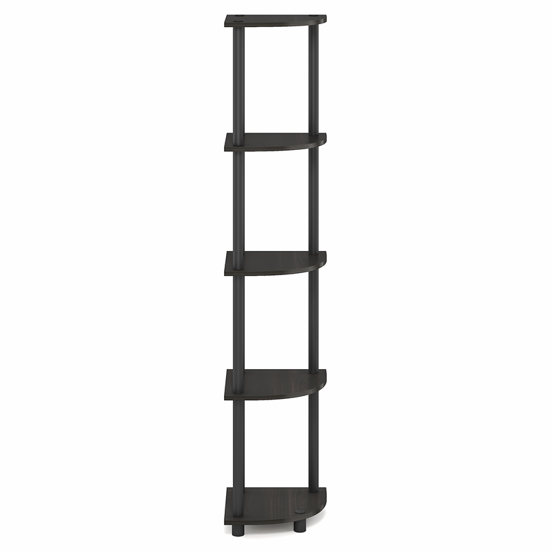 Furinno Turn-N-Tube 5-Tier Corner Shelf Closet Organizers. Espresso