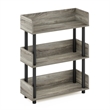 Furinno TURN-N-TUBE 3-Tier Rounded Corner Top Edges Bookcases. French Oak