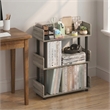 Furinno TURN-N-TUBE 3-Tier Rounded Corner Top Edges Bookcases. French Oak