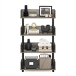 Furinno TURN-N-TUBE 4-Tier Rounded Corner Top Edges Bookcases. French Oak