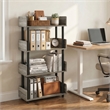Furinno TURN-N-TUBE 4-Tier Rounded Corner Top Edges Bookcases. French Oak
