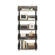 Furinno TURN-N-TUBE 5-Tier Rounded Corner Top Edges Bookcases. French Oak