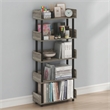 Furinno TURN-N-TUBE 5-Tier Rounded Corner Top Edges Bookcases. French Oak