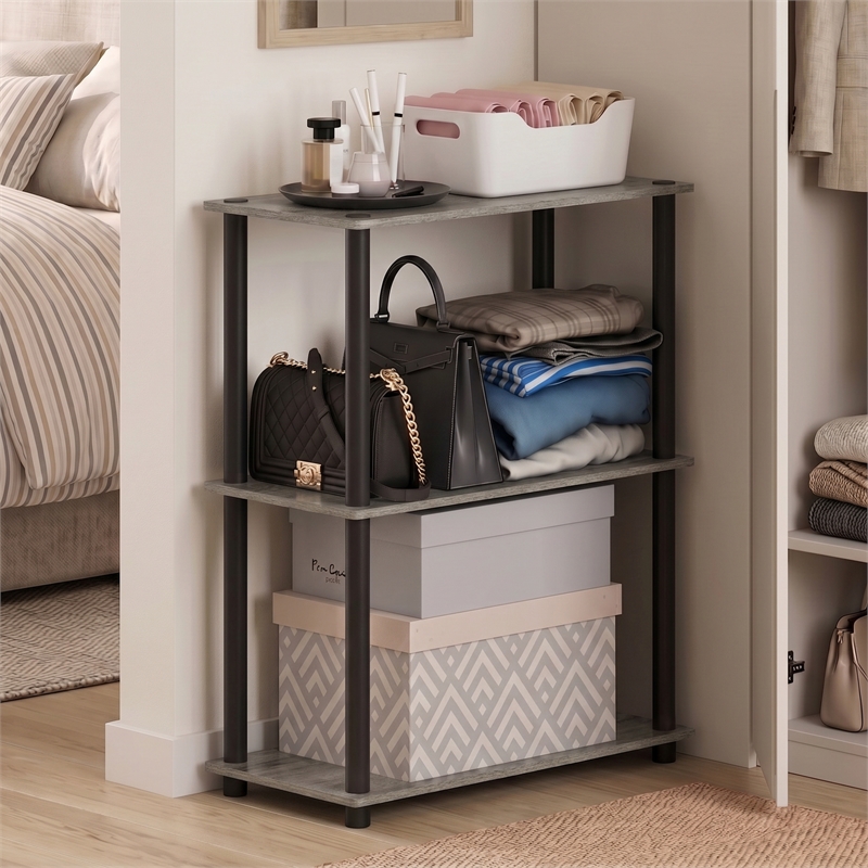 Furinno Turn-N-Tube 3-Tier Toolless Closet Organizers/Storage. French Oak
