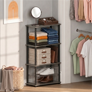 Furinno Turn-N-Tube 4-Tier Toolless Closet Organizers/Storage. French Oak