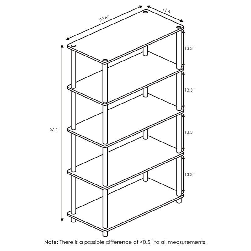 Furinno Turn-N-Tube 5-Tier Toolless Closet Organizers/Storage. French Oak