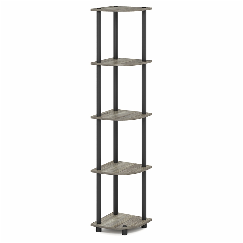 Furinno Turn-N-Tube 5-Tier Corner Shelf Closet Organizers. French Oak