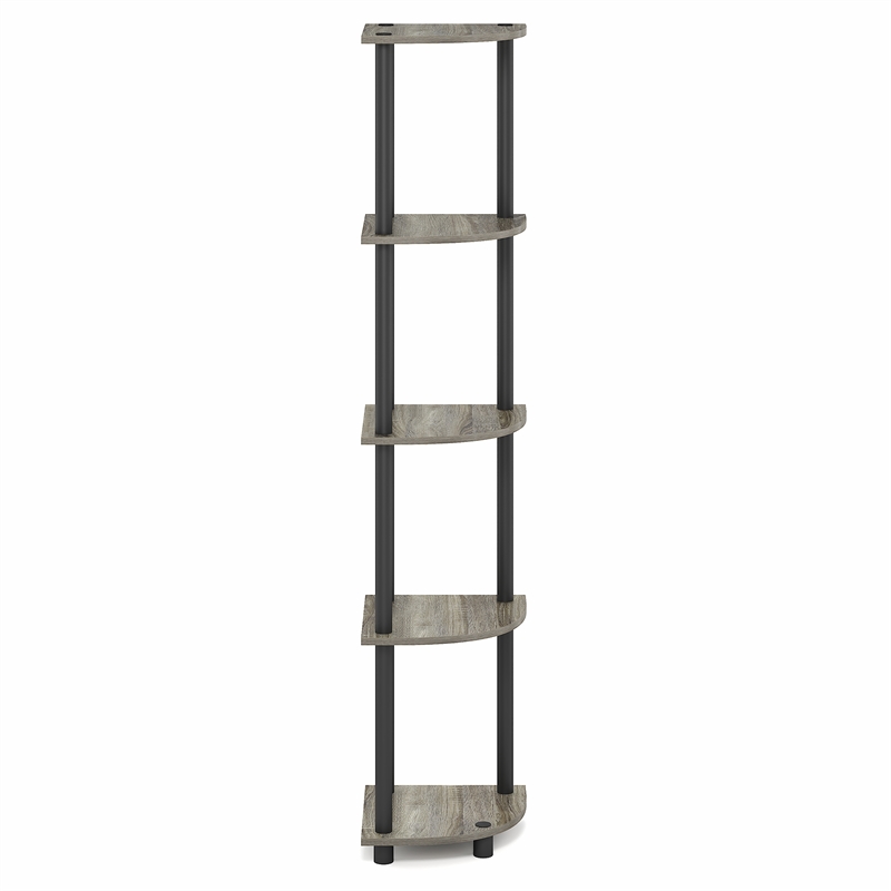 Furinno Turn-N-Tube 5-Tier Corner Shelf Closet Organizers. French Oak