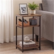 Furinno JUST 3-Tier Metal Frame Open Shelf Nightstand. Amber Pine