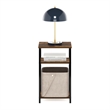 Furinno JUST 3-Tier Metal Frame Open Shelf Nightstand. Amber Pine