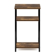 Furinno JUST 3-Tier Metal Frame Open Shelf Nightstand. Amber Pine