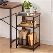 Furinno JUST 3-Tier Metal Frame Open Shelf Nightstand. Amber Pine