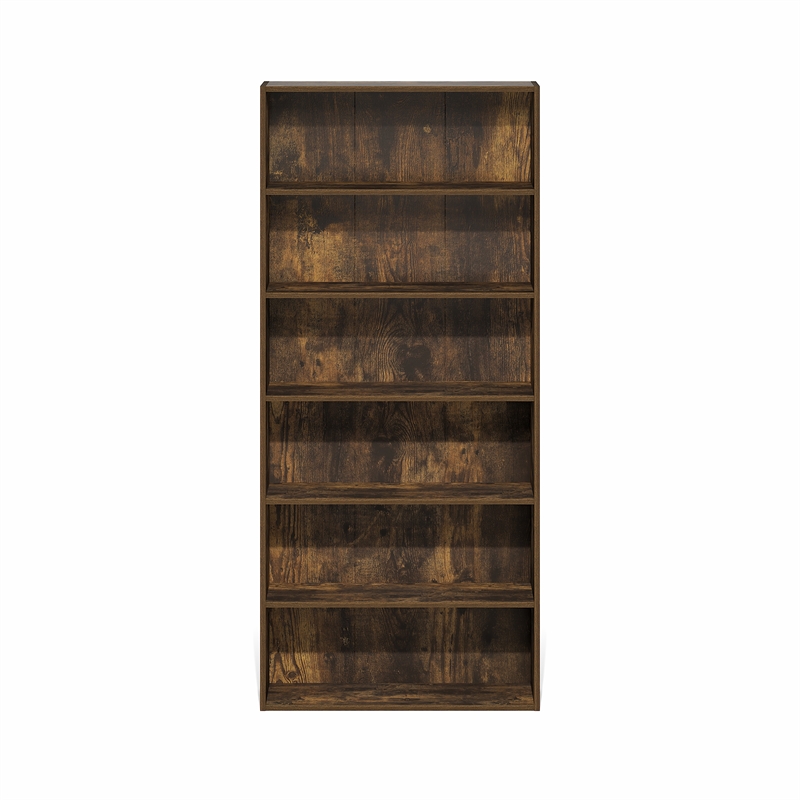 Furinno BASIC 6-Tier Open Shelf Cube Storage Organizer. Amber Pine