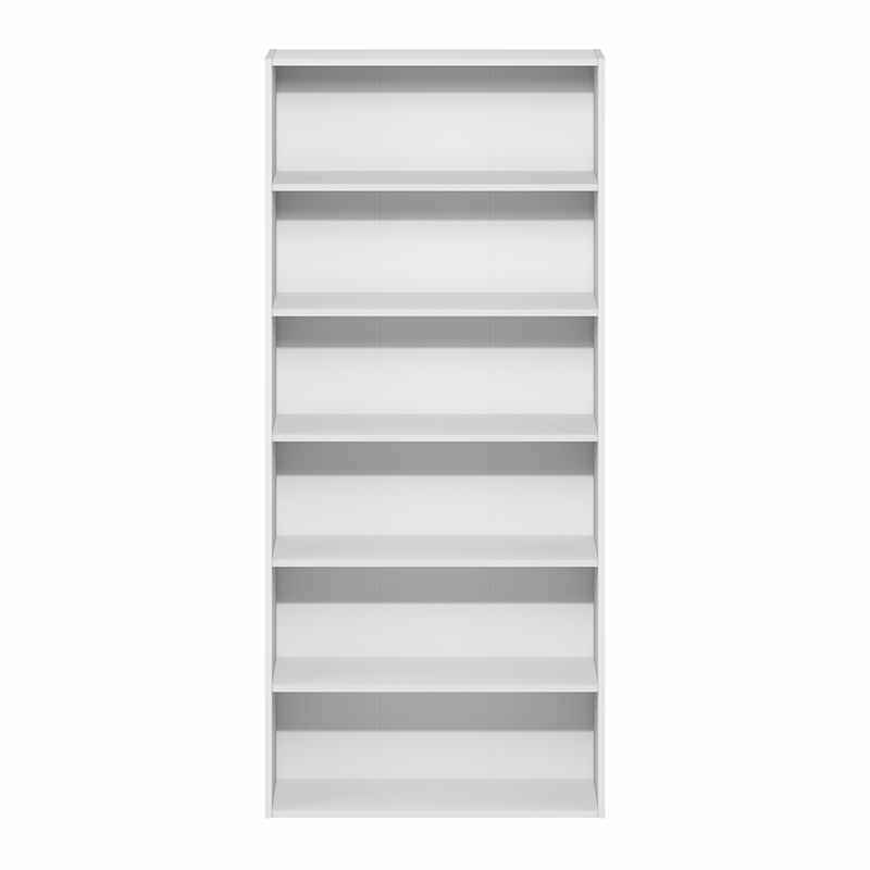 Furinno BASIC 6-Tier Open Shelf Cube Storage Organizer. 7 x 24 x 53. White