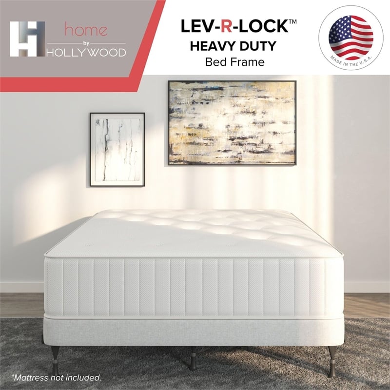 Premium Lev-R-Lock Bed Frame Twin/Full/Queen/Cal King/E. King with 6 Glides