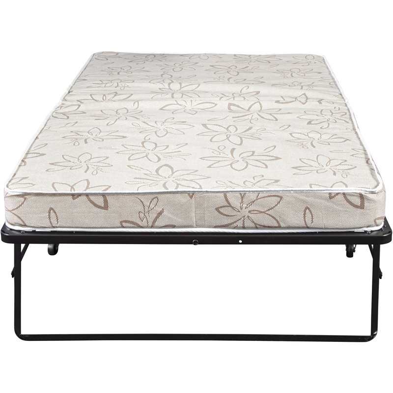 Hollywood Rollaway with Twin Fiber Mattress in Brown