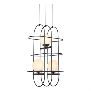 VONN Lyra 16&quot ETL Certified Integrated LED Aluminum / Glass Chandelier in Black