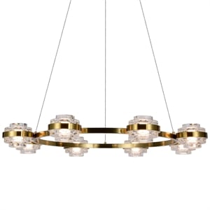 VONN Milano 33&quot ETL Certified Integrated LED Aluminum Chandelier - Antique Brass