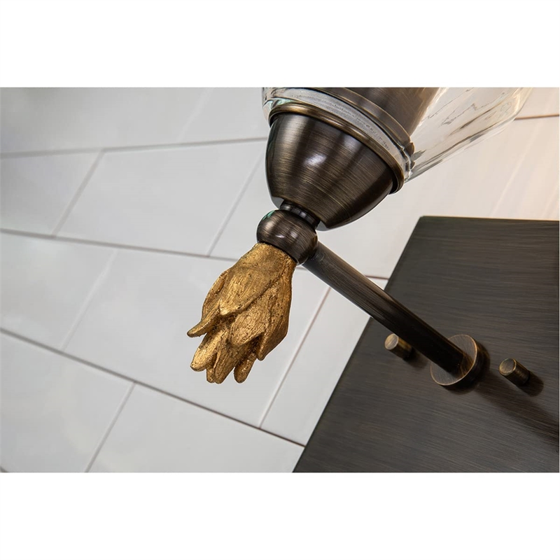 Lucas McKearn Felice 1-light Flame-shaped Metal Bath Vanity Light in Dark Bronze