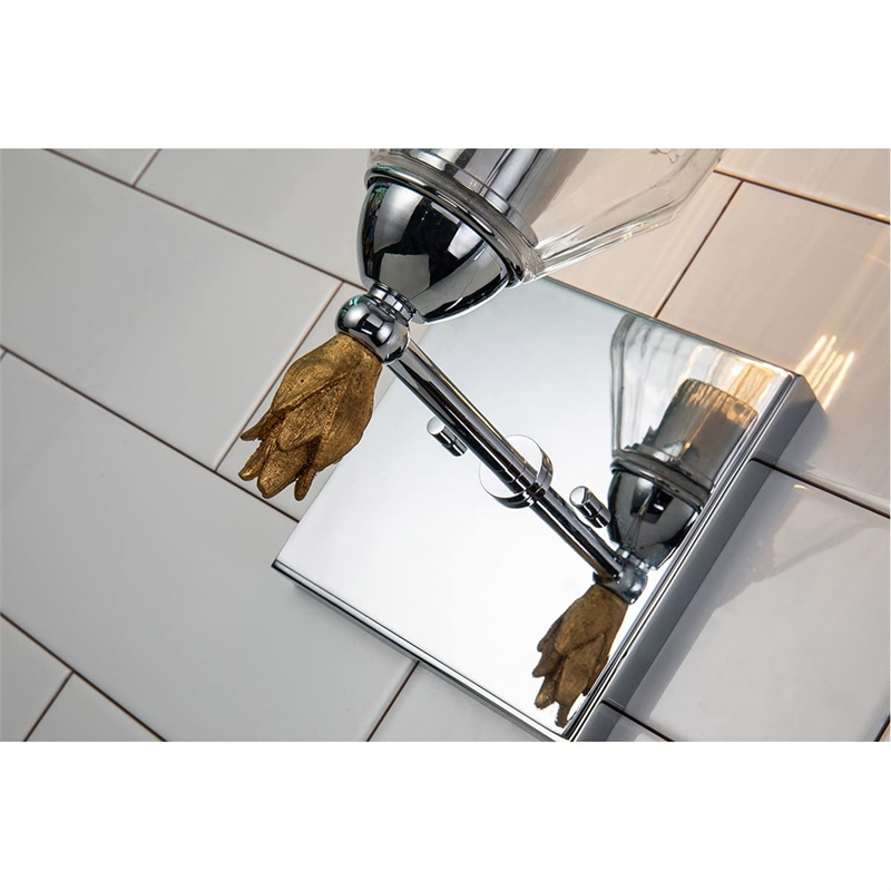 Lucas McKearn Felice 1-light Gold Flame-shaped Bath Vanity Light in Chrome