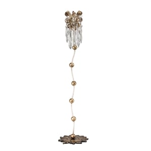 Lucas McKearn Venetian 23.5&quot Large Crystal Whimsical Candlestick Holder in Gold