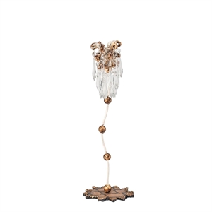 Lucas McKearn Venetian 18.5&quot Small Crystal Whimsical Candlestick Holder in Gold