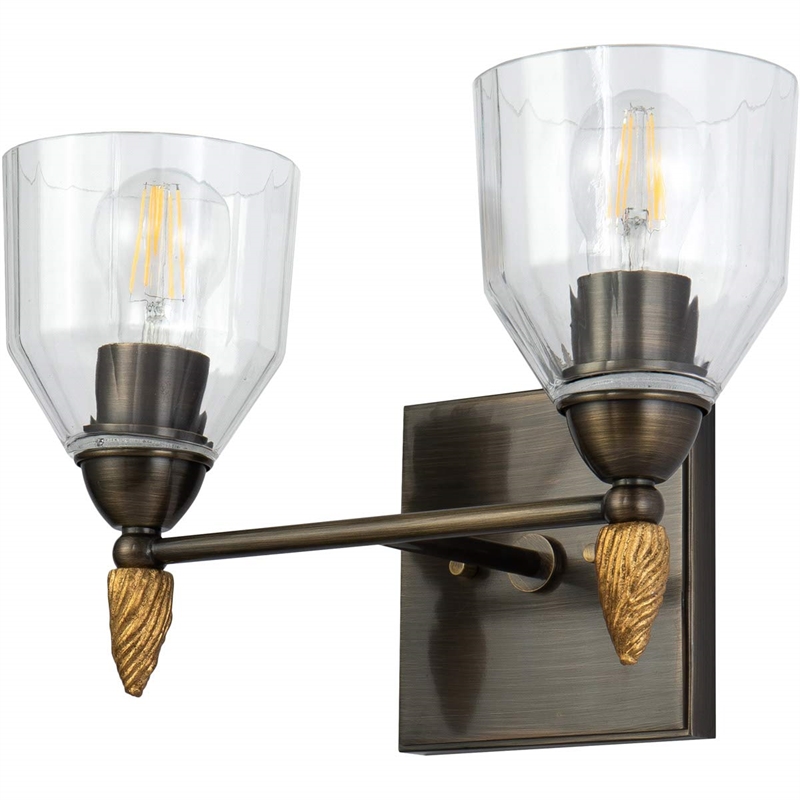 Lucas McKearn Felice 2-light Acorn-shaped Metal Bath Vanity Light in Dark Bronze