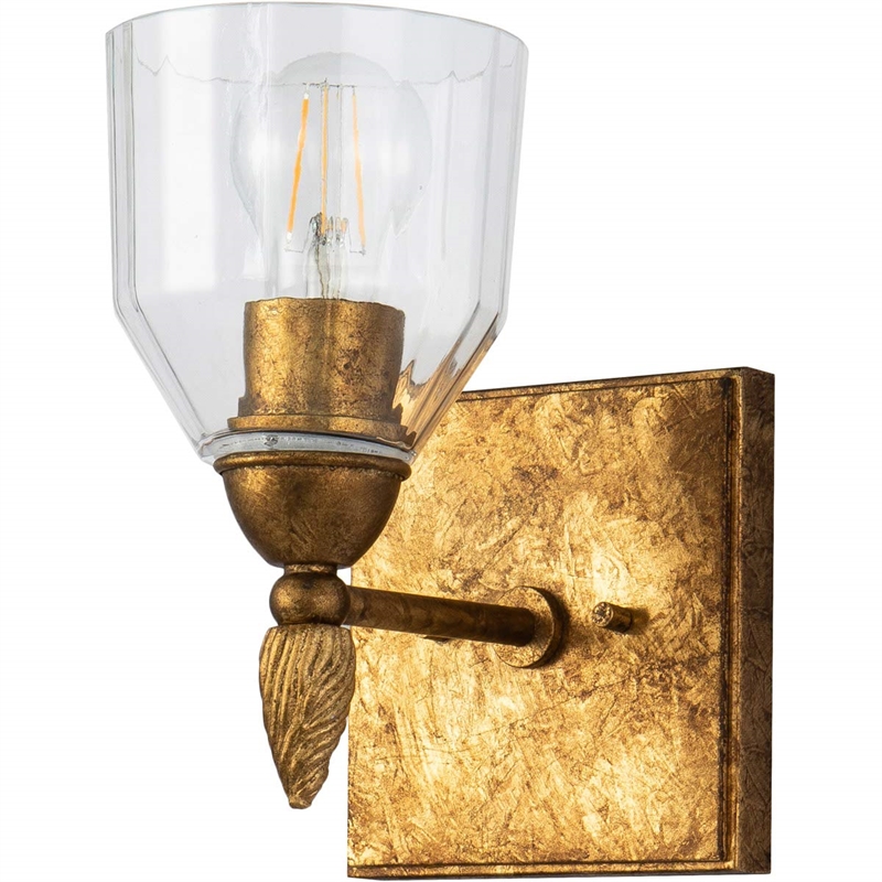 Lucas McKearn Felice 1-light Acorn-shaped Bath Vanity Light in Antique Gold