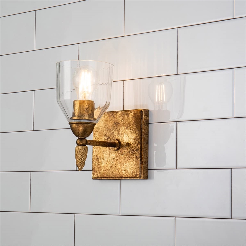 Lucas McKearn Felice 1-light Acorn-shaped Bath Vanity Light in Antique Gold