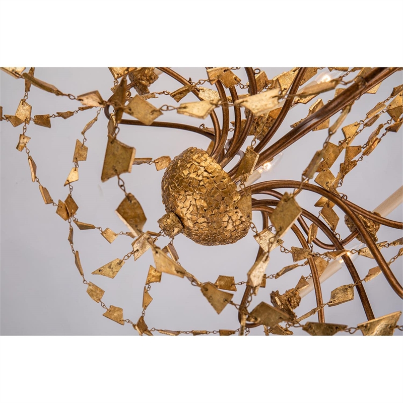 Lucas McKearn Mosaic 15-light 2-Tier Metal Chandelier in Antique Gold