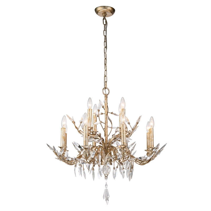 Lucas McKearn Alsace 12-light Traditional Metal Chandelier in Antique Silver