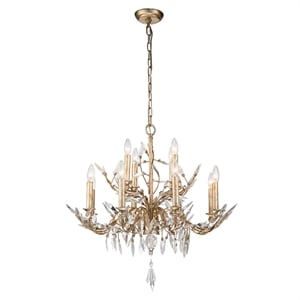 Lucas McKearn Alsace 12-light Traditional Metal Chandelier in Antique Silver