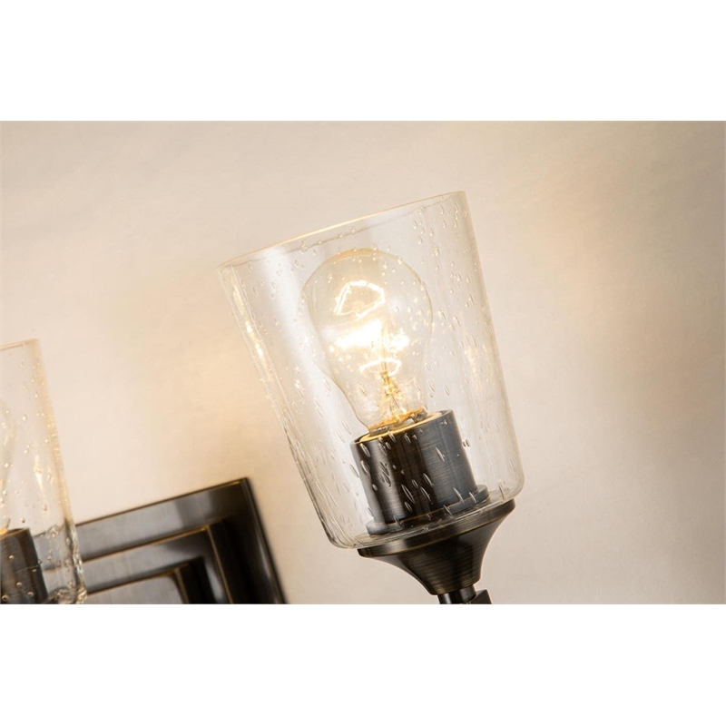 Lucas McKearn Vetiver 3-light Flame-shaped Bath Vanity Light in Dark Bronze