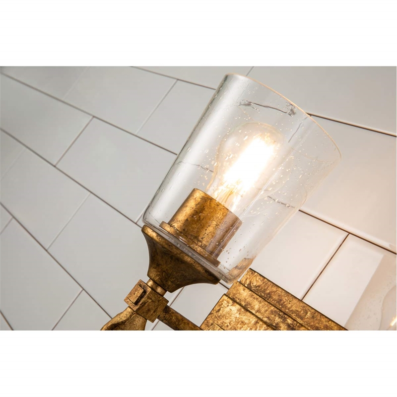 Lucas McKearn Vetiver 1-light Flame-shaped Bath Vanity Light in Gold Leaf