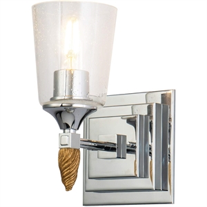Lucas McKearn Vetiver 1-light Gold Acorn-shaped Bath Vanity Light in Chrome