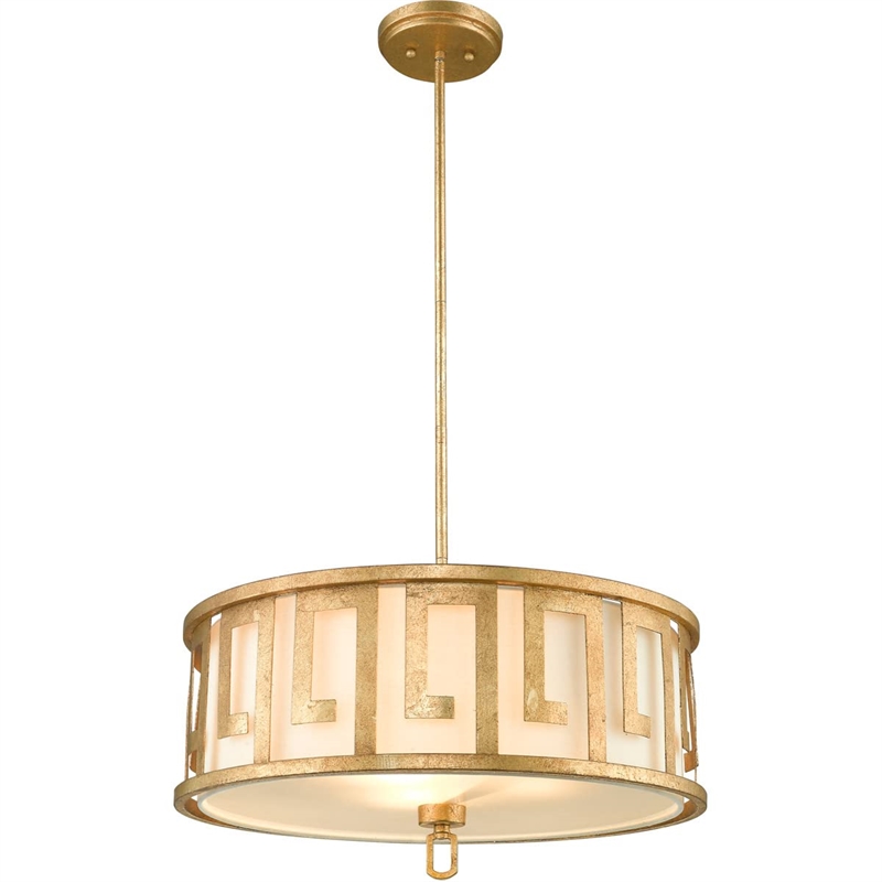 Lucas McKearn Lemuria 3-light Transitional Metal Large Pendant in Gold Leaf