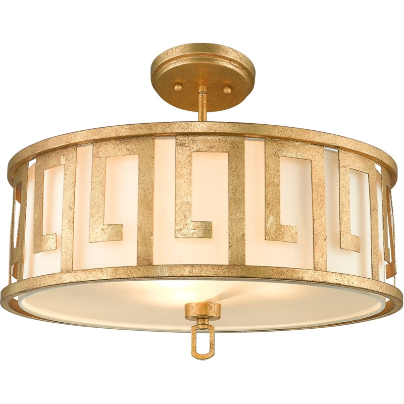 Lucas McKearn Lemuria 3-light Transitional Metal Large Pendant in Gold Leaf