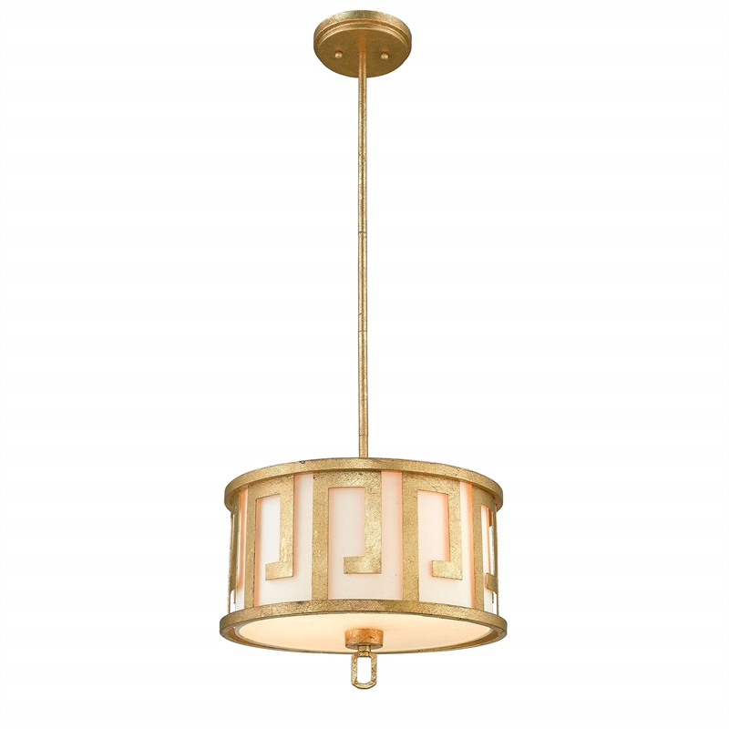 Lucas McKearn Lemuria 2-Light Transitional Metal Medium Pendant in Gold Leaf