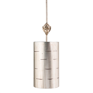 Lucas McKearn Fragment 1-light Traditional Resin Mini Pendant in Silver Leaf
