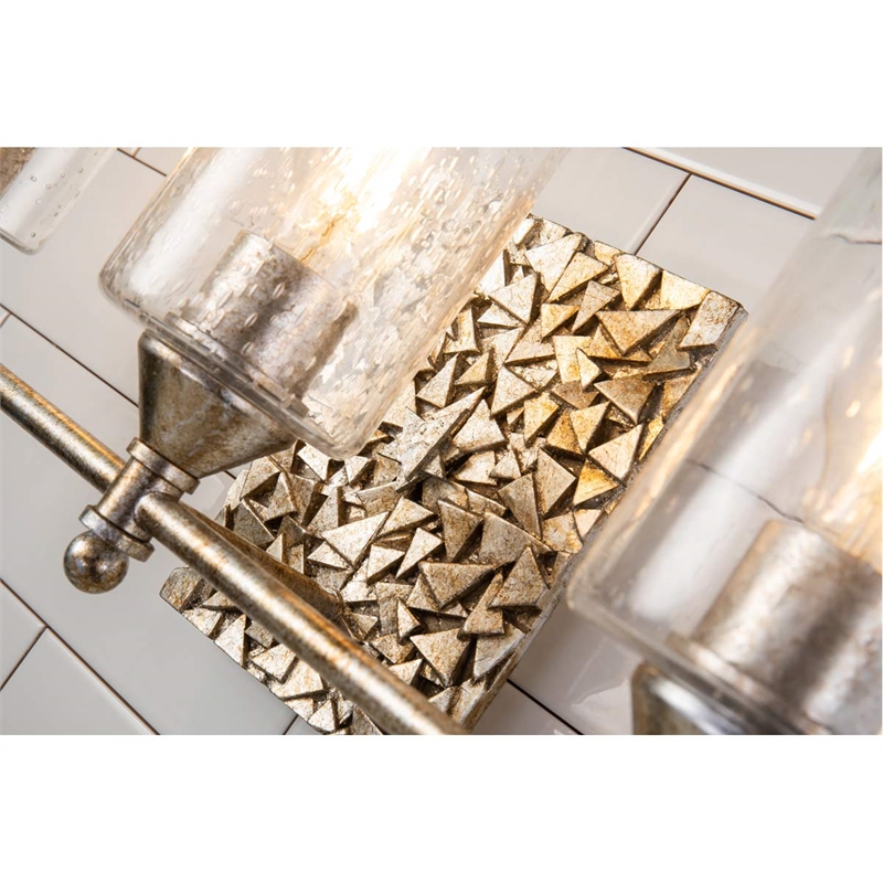 Lucas McKearn Mosaic 3-light Metal Bath Vanity Light in Antique Silver