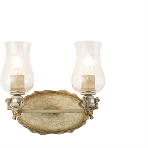 Lucas McKearn Trellis 2-light Metal Bath Vanity Light in Neutral Cream/Silver