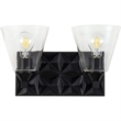 Lucas McKearn Alpha 2-light Metal Bath Vanity Light in Matte Black