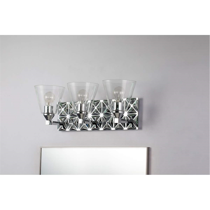 Lucas McKearn Alpha 3-light Metal Bath Vanity Light in Polished Chrome