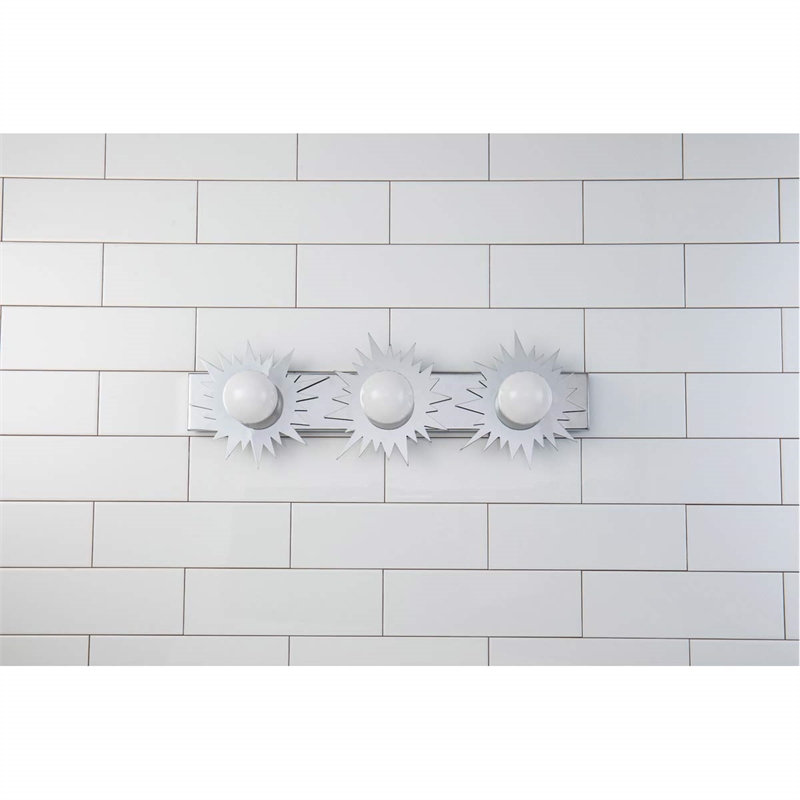 Lucas McKearn Soleil 3-light Metal Bath Vanity Light in Polished Chrome