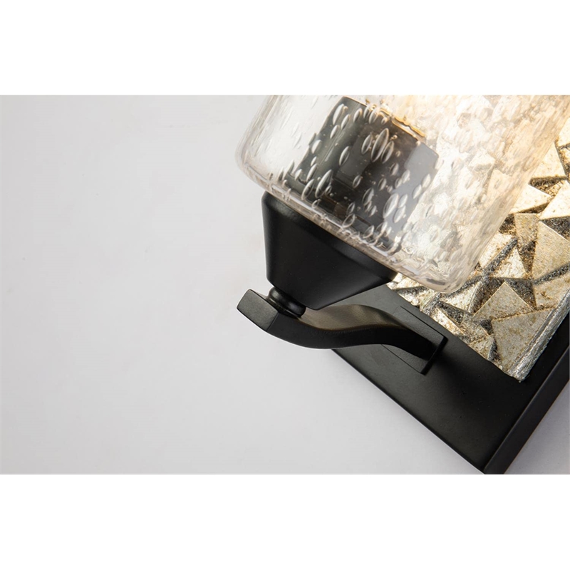 Lucas McKearn Bocage 1-light Metal Bath Vanity Light in Matte Black/Silver