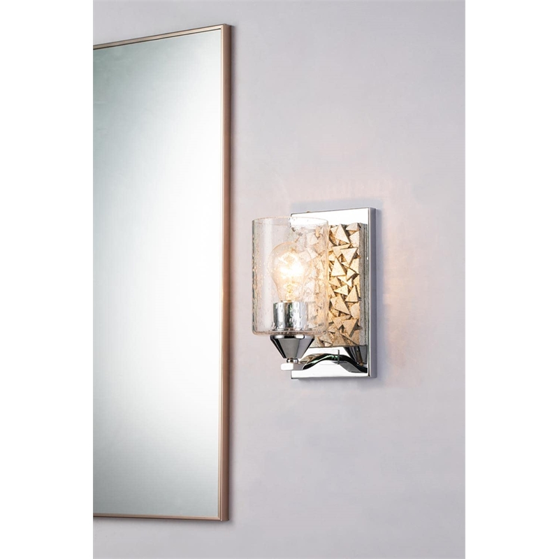 Lucas McKearn Bocage 1-light Metal Bath Vanity Light in Polished Chrome/Silver