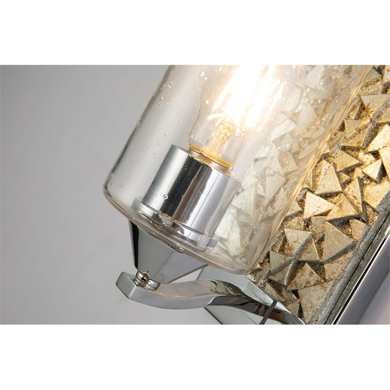 Lucas McKearn Bocage 1-light Metal Bath Vanity Light in Polished Chrome/Silver