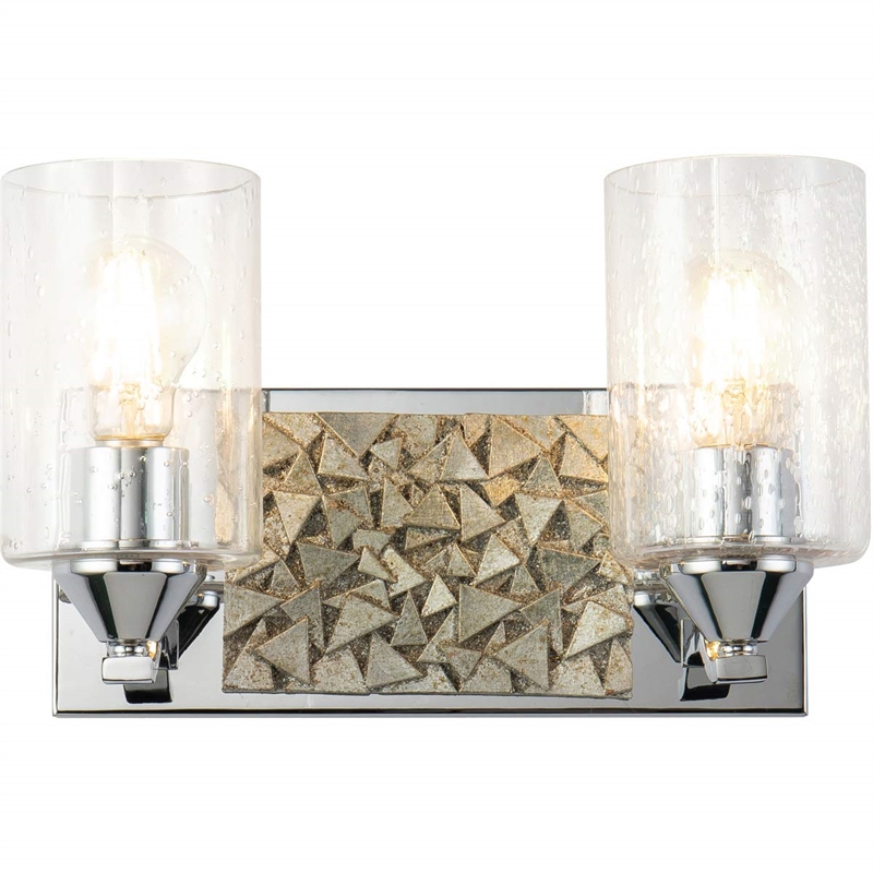 Lucas McKearn Bocage 2-light Metal Bath Vanity Light in Polished Chrome/Silver